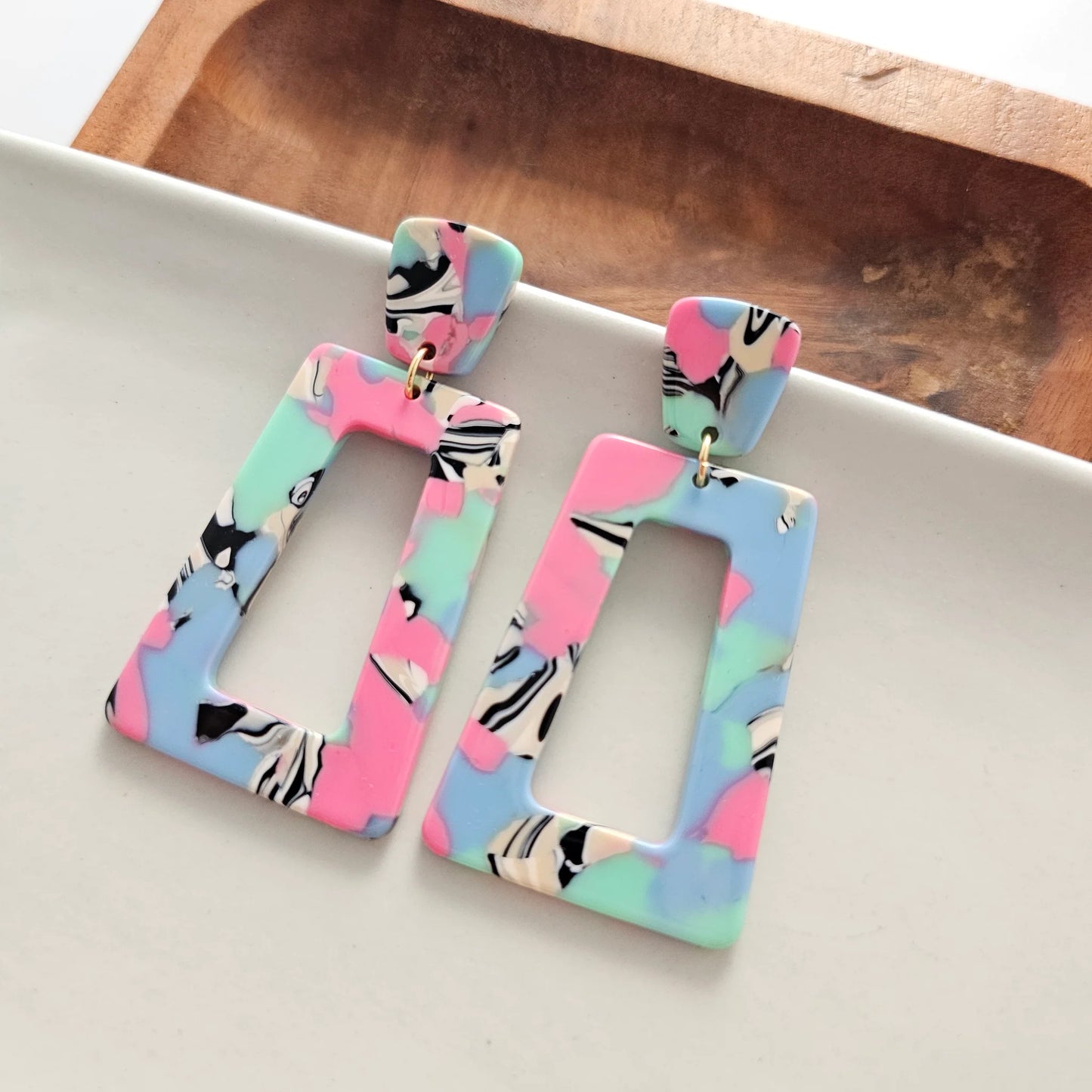 Avery Earrings - 80's Pastel