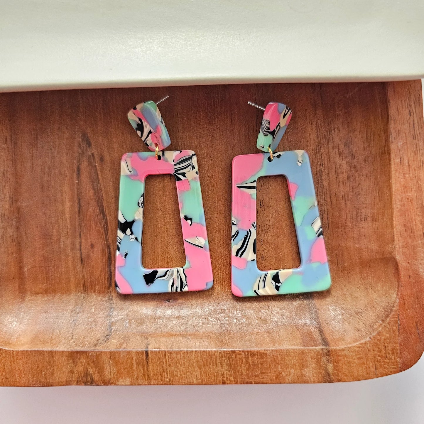 Avery Earrings - 80's Pastel