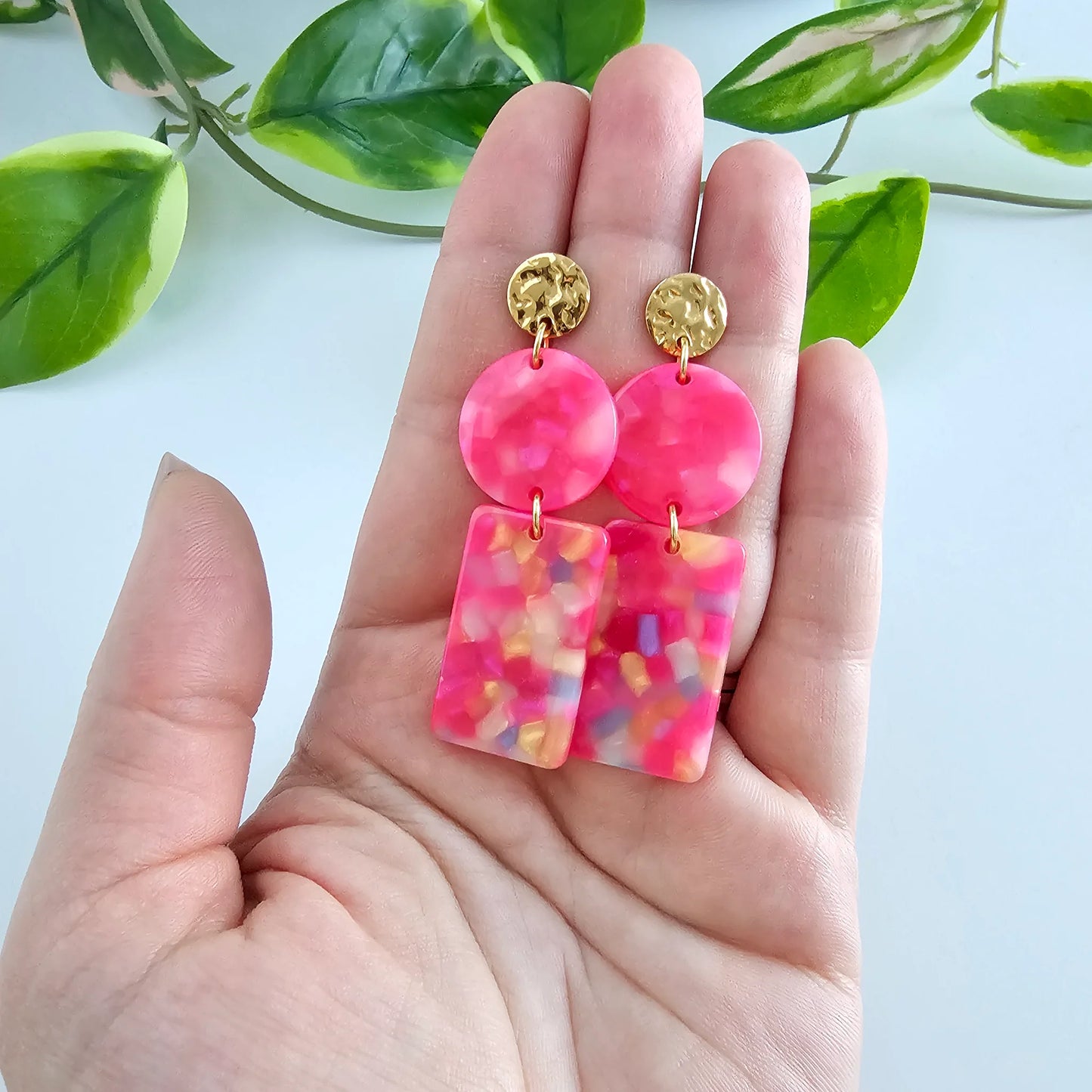 Nora Earrings - Tropical Pink