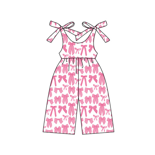 Girls Bow Print Romper