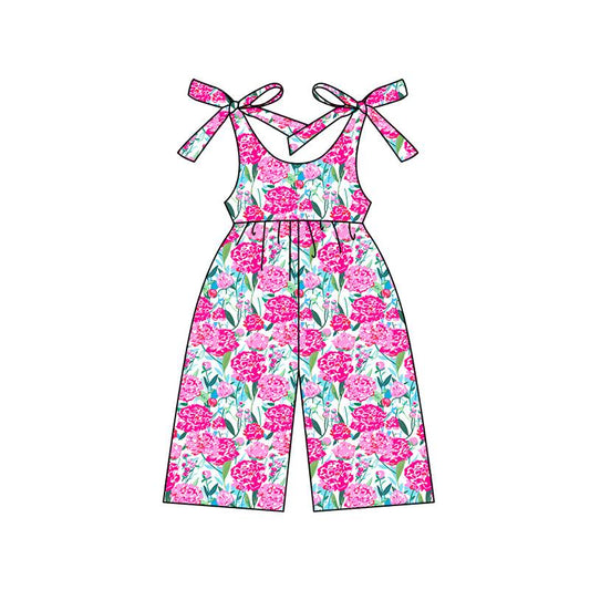 Girls Floral Print Romper