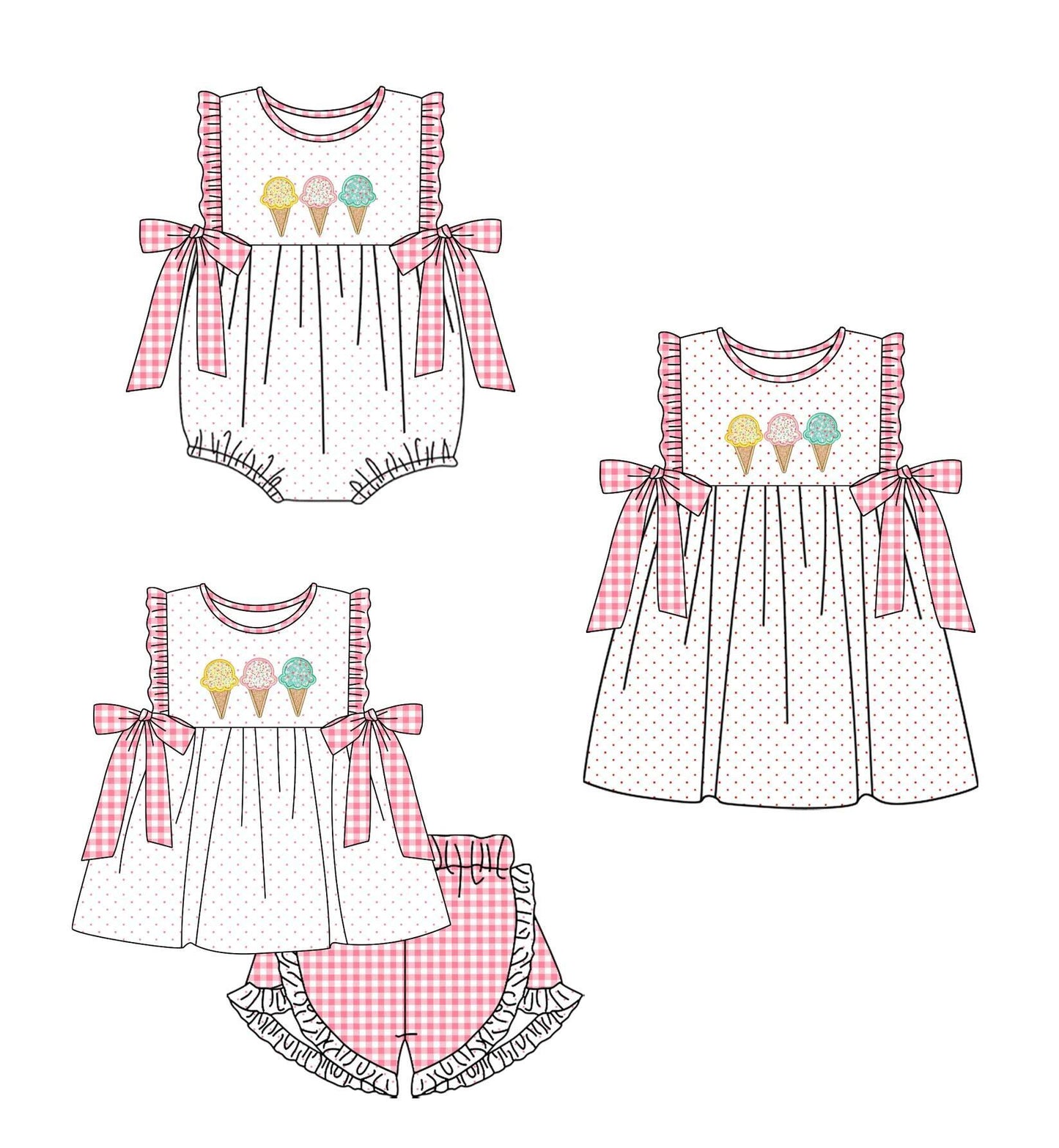 Girls Ice Cream Fun Outfit Collection