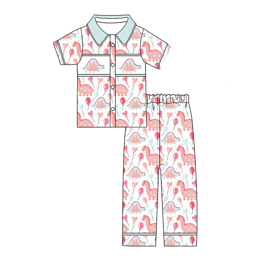 Boys Valentine's Day Dinosaur Pajamas