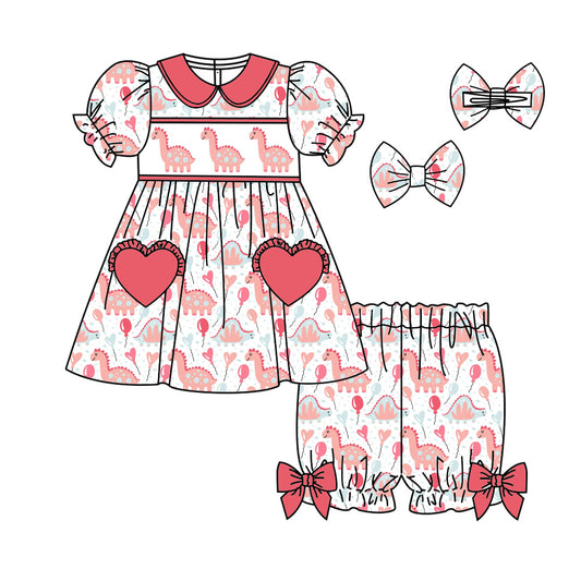 Girls Valentine's Day Dinosaur Outfit