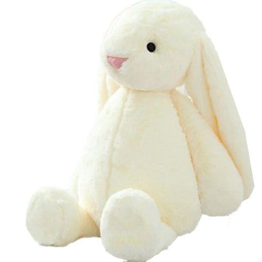 cream colored embroidery easter bunny plush