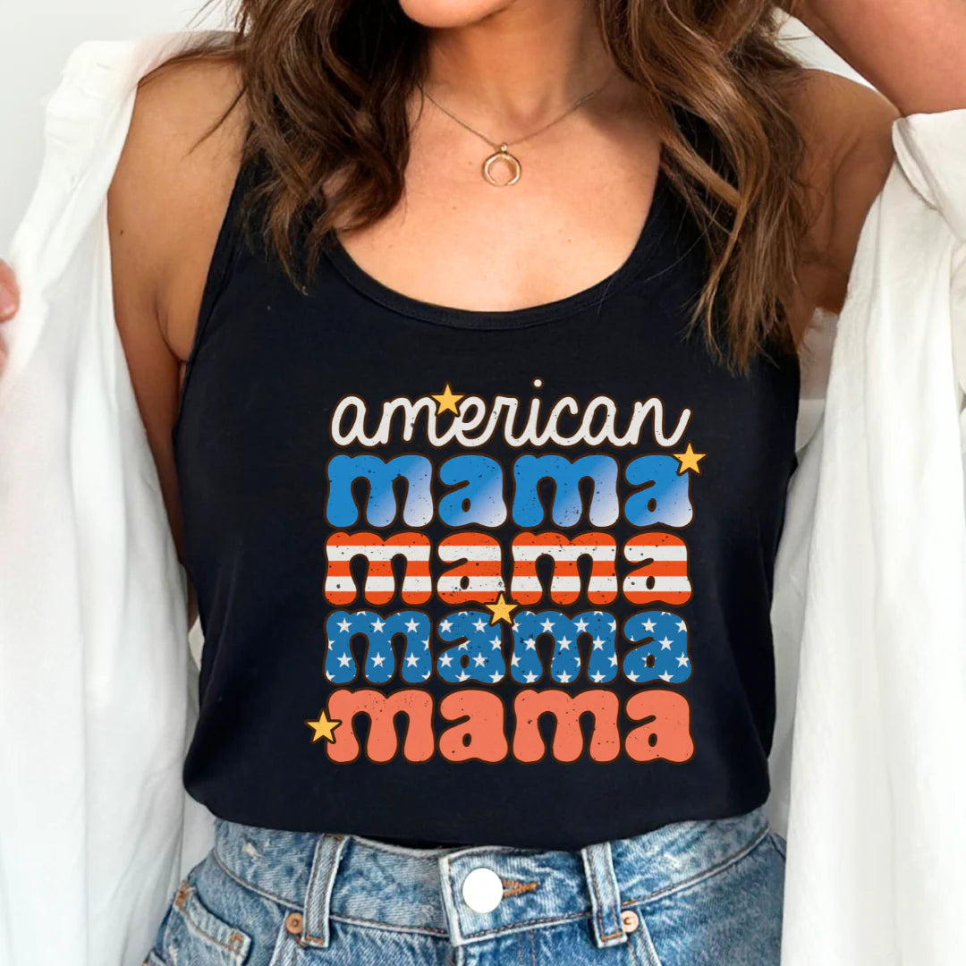 DTF American Mama Distressed T-Shirt