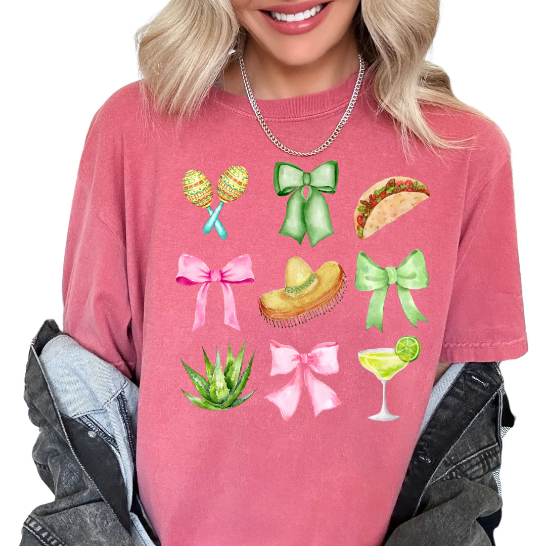 DTF Cinco De Mayo Coquette Bow T-Shirt