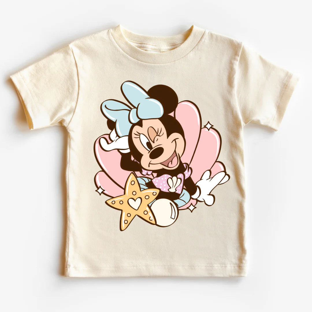 DTF Summer Shell Mermaid Mouse T-Shirt